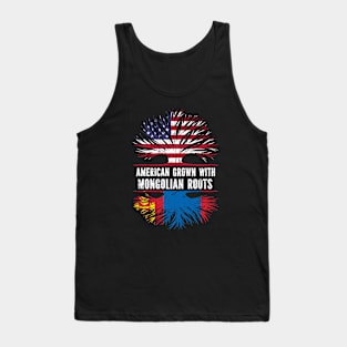 American Grown with Mongolian Roots USA Flag Tank Top